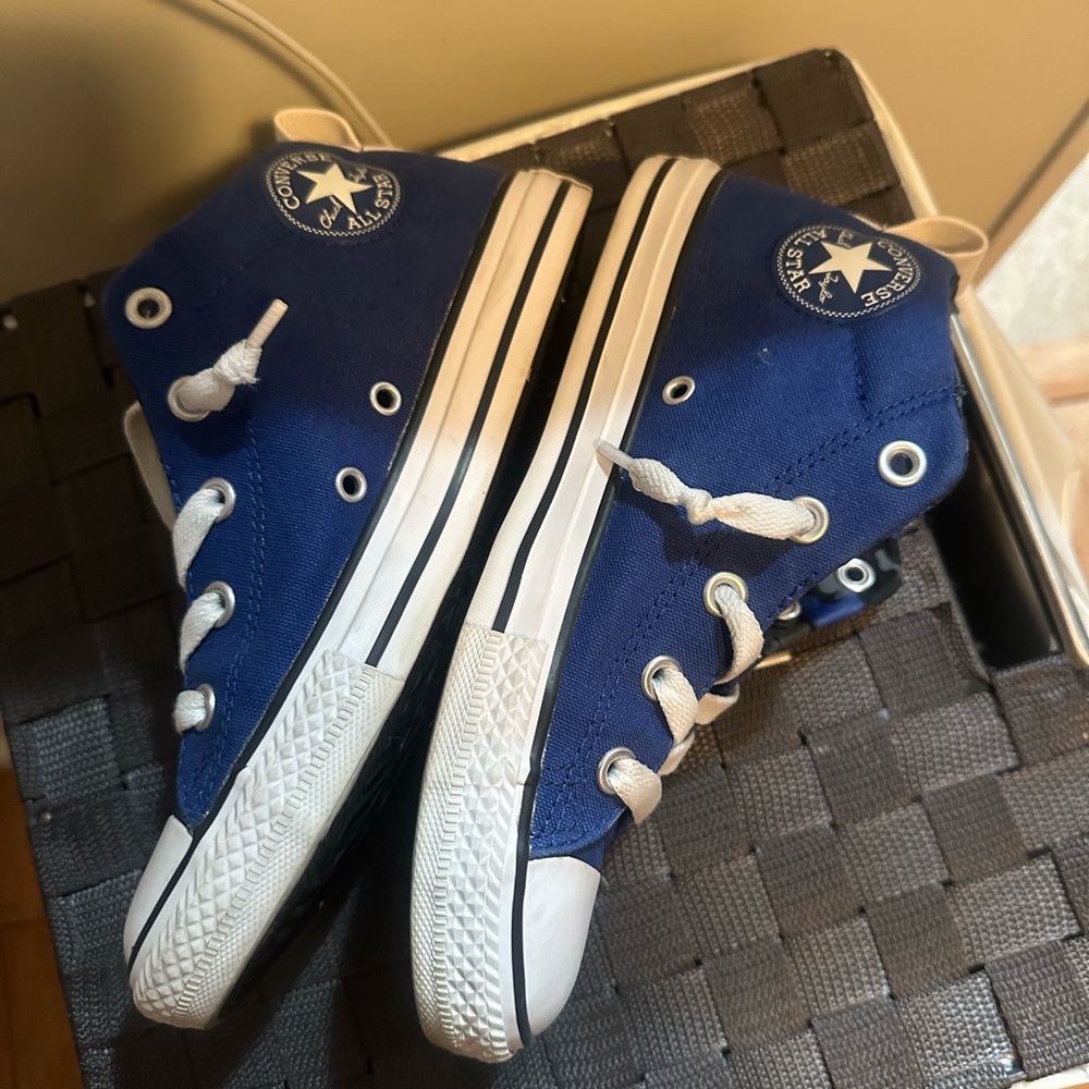 Converse Kids High Top Sneakers in Blue and White